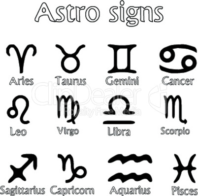 astro signs isolated on white