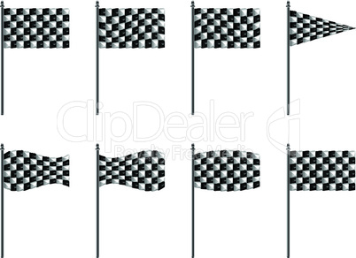 checkered 3d flags