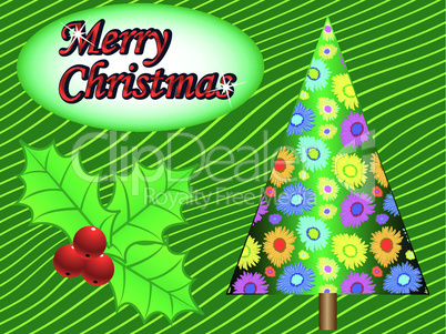 merry christmas tree card