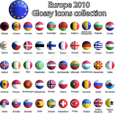 europe glossy icons collection