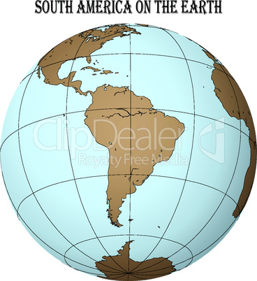 south america on the earth