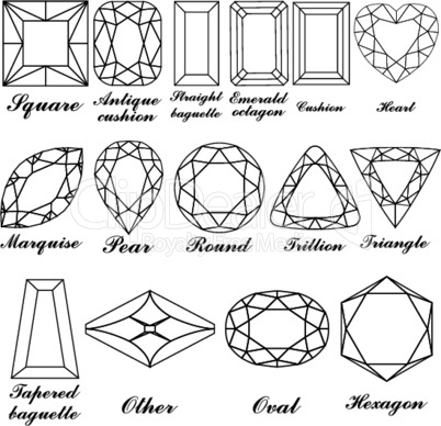 stone shapes and their names vector