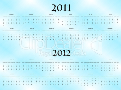 vector calendar for 2011 and 2012