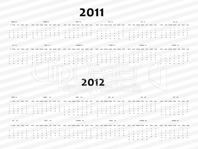 simple calendar for 2011 and 2012