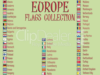 europe flags collection