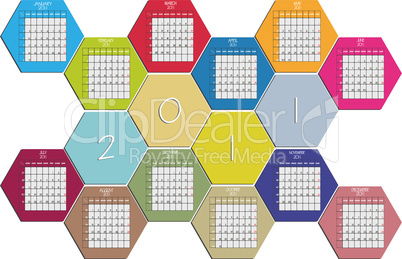 hexagonal calendar 2011
