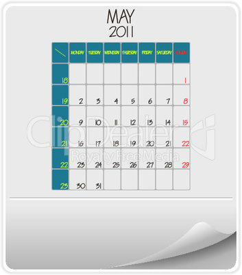 2011 calendar may