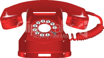 retro red telephone