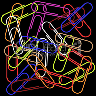 paper clips on black
