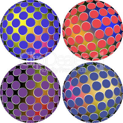 colored spheres against white