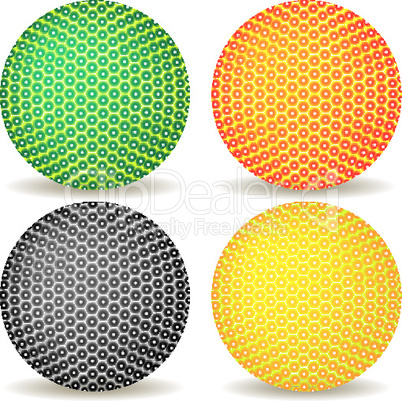 colored balls against white
