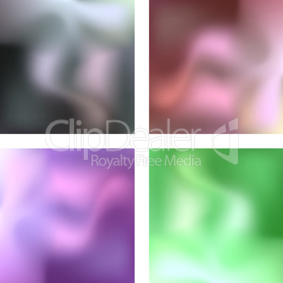 four abstract backgrounds against white