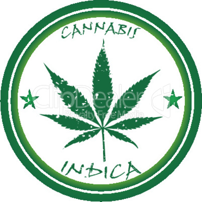 cannabis stamp against white