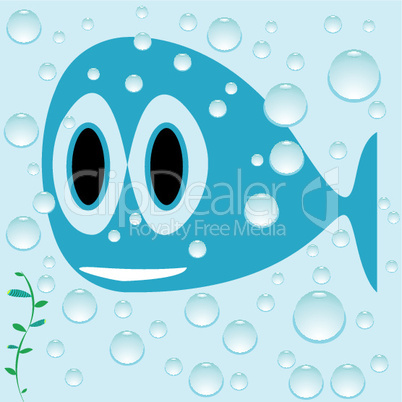 blue fish cartoon