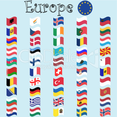 europe stylized flags