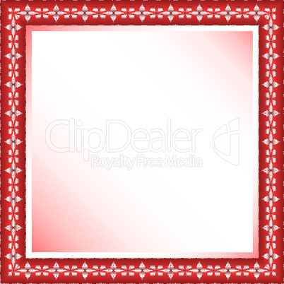red frame with floral ornament