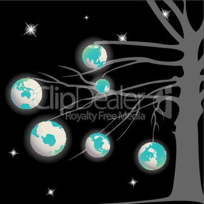 earth globes tree