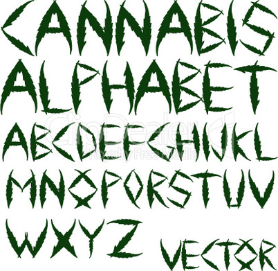 cannabis vector alphabet