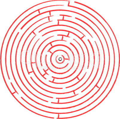 round red maze against white