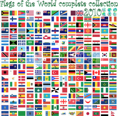 flags of the world and earth globes