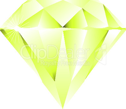 green diamond isolated on white