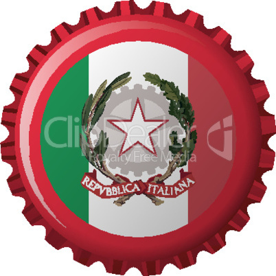 italy abstract flag on bottle cap