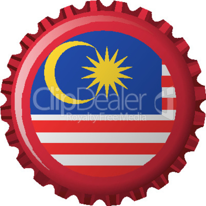 malaysia abstract flag on bottle cap