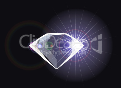 diamond with light reflection