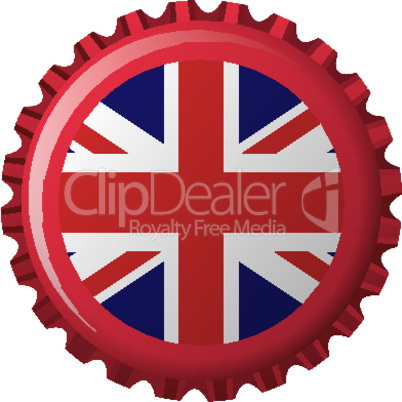 united kingdom stylized flag on bottle cap