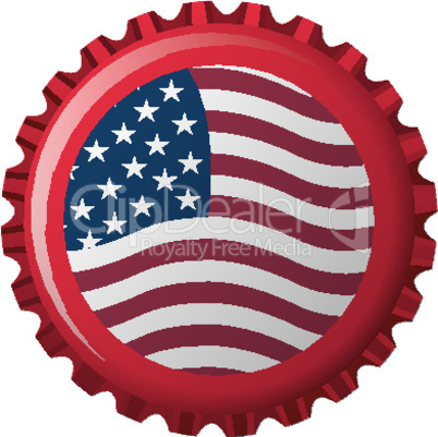 united states stylized flag on bottle cap