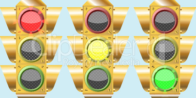 three different traffic lights