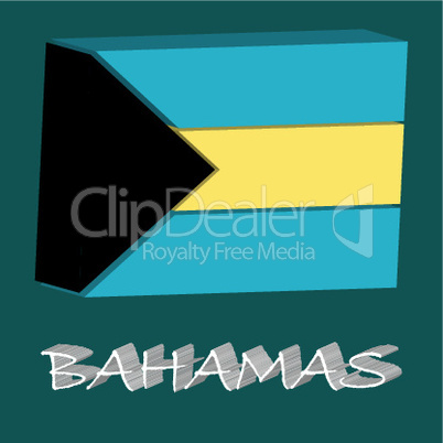 bahamas 3d flag