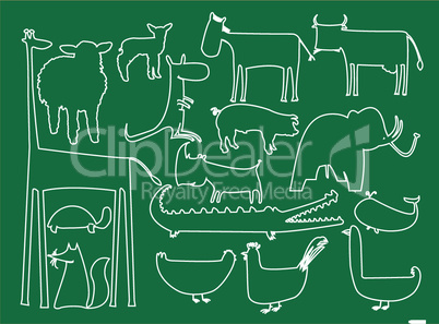 school animals drawing