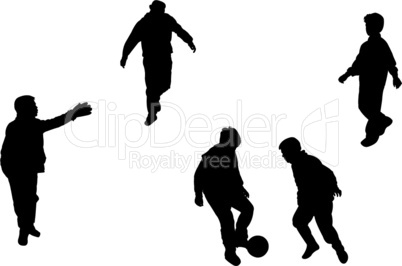 footbal players silhouettes