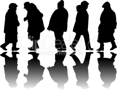 old people black silhouettes
