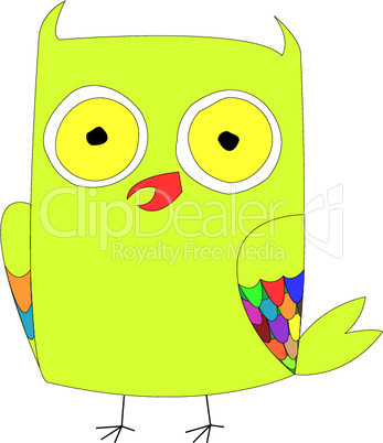 stylized green owl