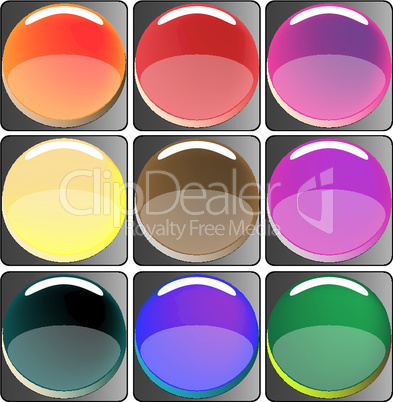 glossy colored web buttons collection