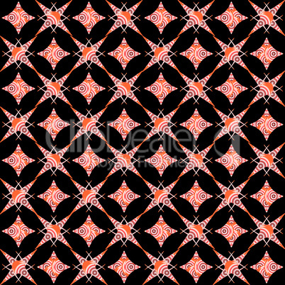 retro white and red seamless pattern on black background