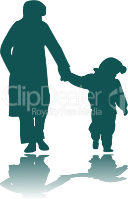 woman and child silhouettes