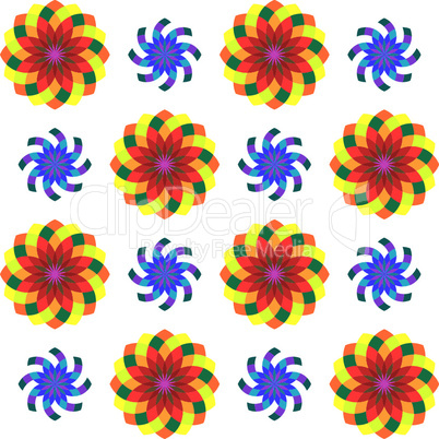 geometric seamless flowers pattern 2