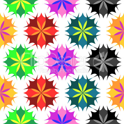 colored flowers seamless pattern