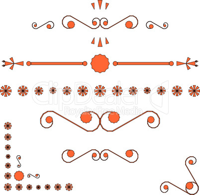orange corners and page end ornaments