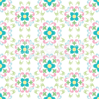 seamless flowers pattern isolated on white background