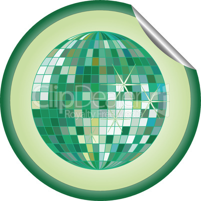 disco ball green sticker