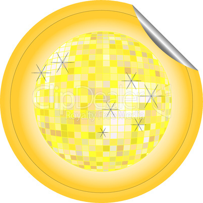 disco ball yellow sticker