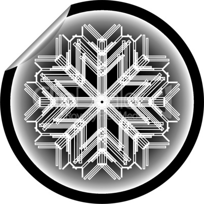 snow flake sticker isolated on white background 14