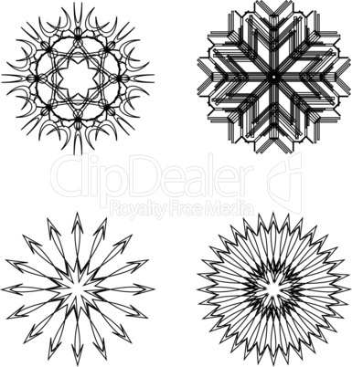 snow flakes collection black and white