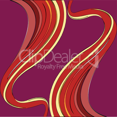 red vawes on purple background
