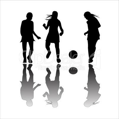 girls playing football