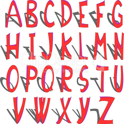 shadowed alphabet